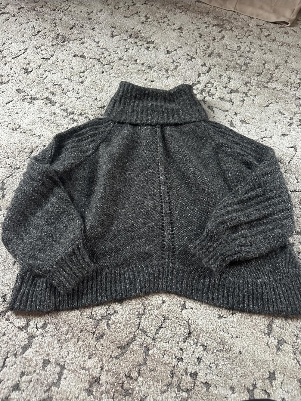 Odd Molly Charcoal Ribbed Turtleneck Sweater